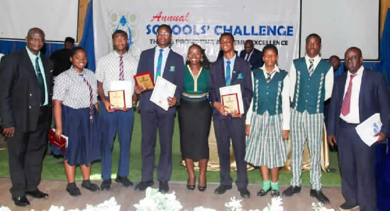 Students celebrating at schools contest